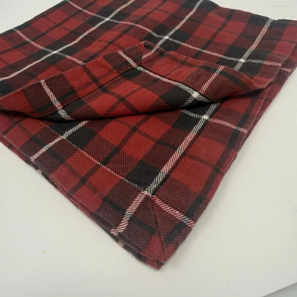 Pottery Barn Landon Plaid Cloth Napkins Set of 4 Red Black White